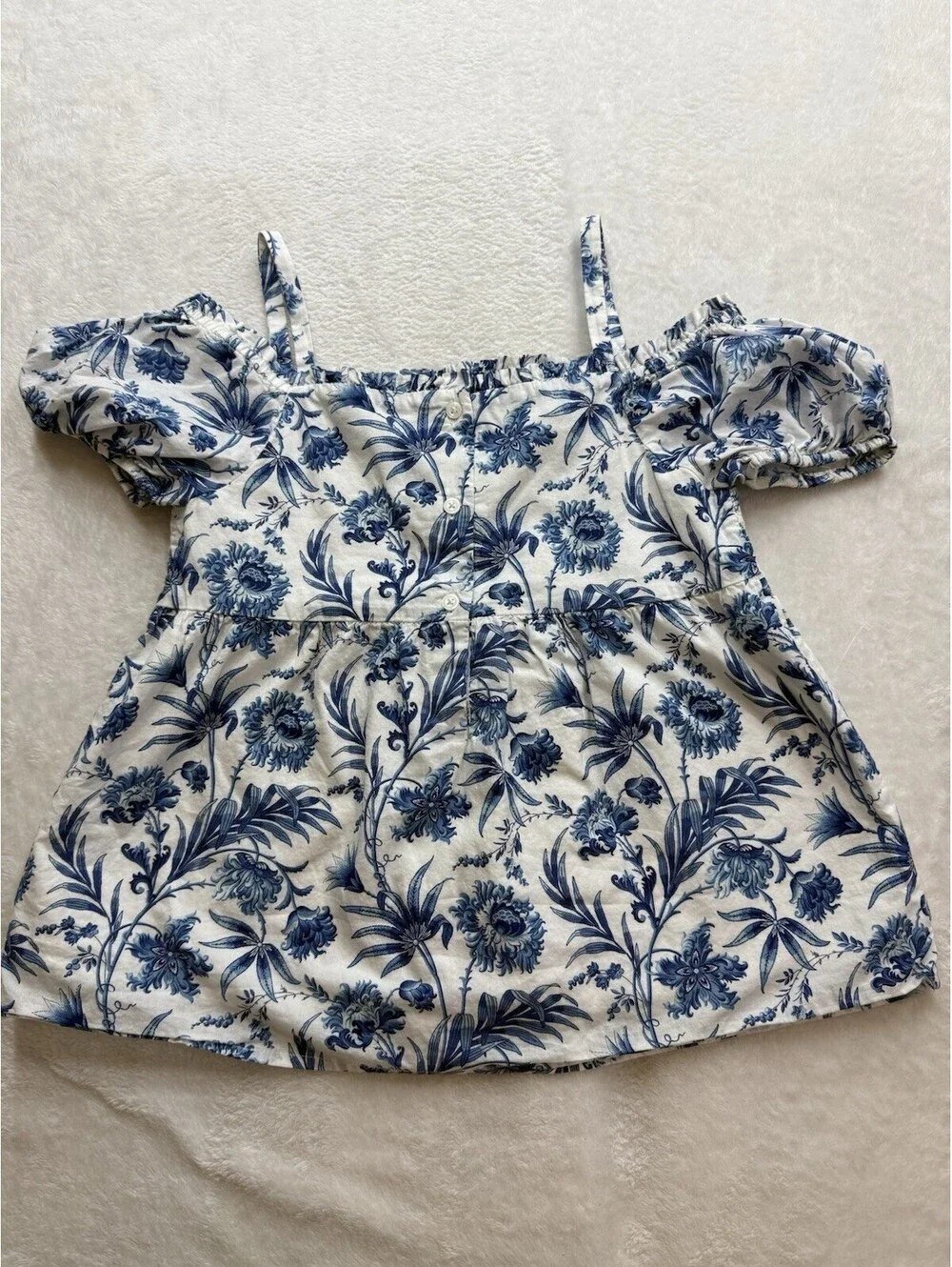 Janie And Jack 12 Girls  Smocked Top Puff Sleeve Floral Print  Summer (2498)